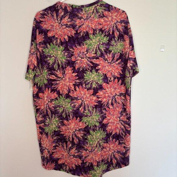 LULAROE NEW Irma Women's XS Purple Pink Green Floral Comfy Stretch - Picture 2 of 5